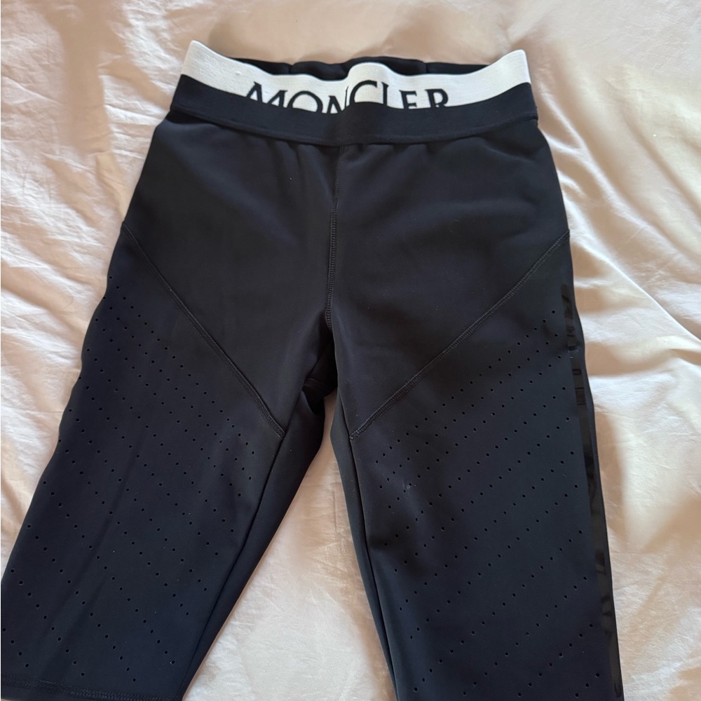 Moncler Logo Stretch Waist Jersey Biker Shorts 'Black' size Small